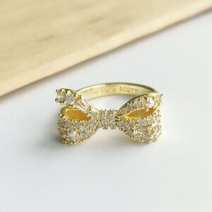 Kendra Scott✨ Krista Gold Bow Cocktail Ring White Mix #7